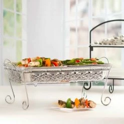 Hanna K. Signature Elements Decorative Disposable Aluminum Pan Holder Roaster