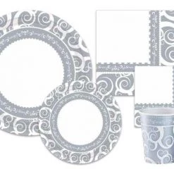 Hanna K Signature SALE Silver Medley Hot Cold Paper Cup 9 Oz 24 Count