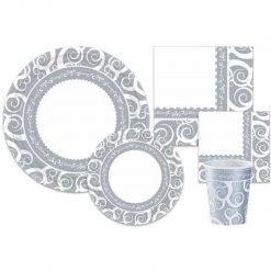 Hanna K Signature Elegant Napkins Silver Medley Lunch Napkins 40 Count