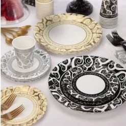 Clearance Sale SALE Hanna K. Signature Collection Classic Medley Paper Plate 10.25" 18 Count
