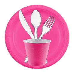 Hanna K Signature Clearance Sale SALE Hanna K. Signature Plastic Plates Hot Pink 10" 50 Count