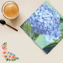 Decorline Elegant Napkins Hydrangea Lunch Napkins 20 Ct