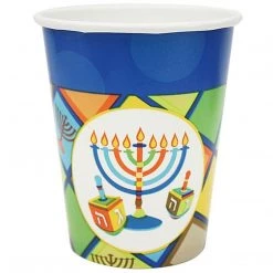 Hanna K Signature HANNAH K. SIGNATURE PAPER CUP ILLUMINATION HOT COLD 9 OZ Hanukkah