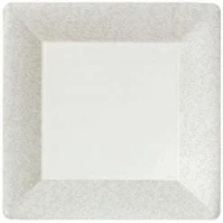 Lillian SALE Ivory Texture Square Dinner Paper Plates 10" 24 Count Clearance Sale