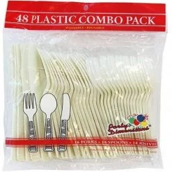 Party Dimensions SALE Heavy Ivory Combo Cutlery 48 Count Clearance Sale