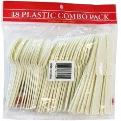 Party Dimensions SALE Heavy Ivory Combo Cutlery 48 Count Clearance Sale