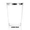 Blue Sky Elegant Cups Plastic Disposable Cups Silver Rim Tumblers 10 Oz Jumbo Pack