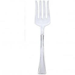 Lillian Clear Heavyweight Plastic Salad Serving Fork 12"