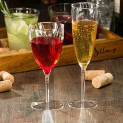 Lillian Elegant Plastic Wine Glasses Goblets 8 Oz