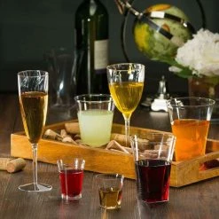 Lillian Elegant Plastic Wine Glasses Goblets 8 Oz