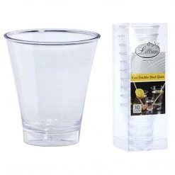 Lillian Clear XTRA HEAVY WEIGHT Plastic Double Shot Cup 5 Oz