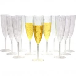 Lillian Tablesettings Elegant Plastic Champagne Flutes Clear 6 Oz Elegant Cups