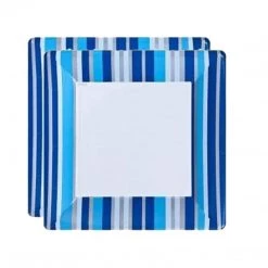 Lillian SALE Blue Stripe Square Plates 7
