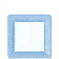 Lillian Clearance Sale SALE Blue Texture Square Dinner Plate 10" 24 Count