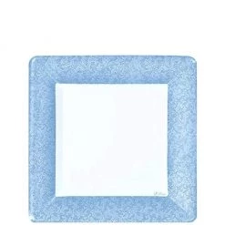 SALE Lillian Tablesettings Blue Texture Square Dinner Plate 7" 24 Count Clearance Sale