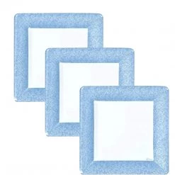 Lillian Clearance Sale SALE Blue Texture Square Dinner Plate 10" 24 Count
