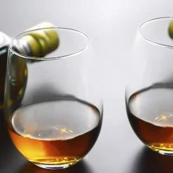 Blue Sky Elegant Cups Plastic Wine Glasses Stemless Clear Tumbler 12 Oz