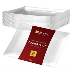 Lillian Tablesettings Elegant Plates Rectangular Plastic Appetizer Plates Clear 7.5" 5 Lillian Tablesettings Elegant Plates Rectangular Plastic Appetizer Plates Clear 7.5