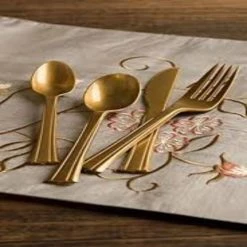 Lillian Tablesettings Extra Strong Quality Gold Premium Plastic Teaspoons Plastic Cutlery