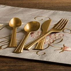 Plastic Cutlery Lillian Tablesettings Extra Strong Quality Gold Premium Plastic Forks