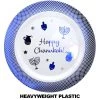 Lillian Tablesettings Hanukkah Happy Chanukah Heavyweight Blue Plastic Plates 10.5"