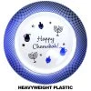 Lillian Tablesettings Happy Chanukah Heavyweight Plastic Blue Platter 12"