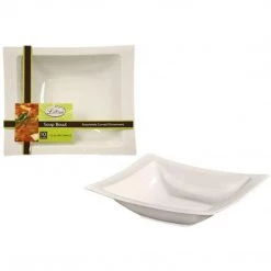 Lillian Tablesettings Elegant Plates Rectangular Plastic Soup Bowls Sahara 12 Oz