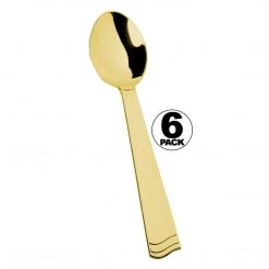 Serving Utensils Lillian Tablesetting Polished Plastic Serving Spoon Gold 10"