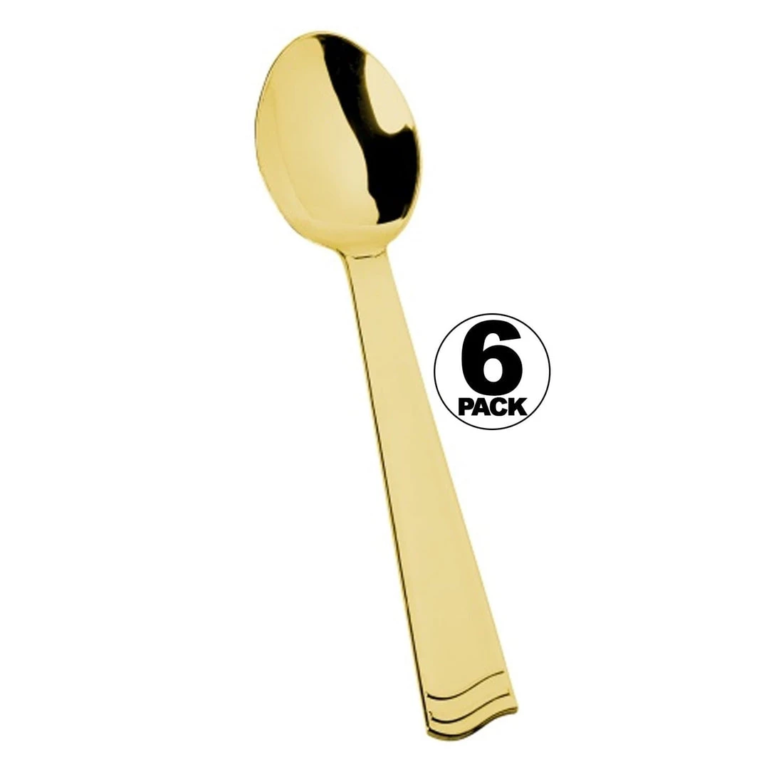 Serving Utensils Lillian Tablesetting Polished Plastic Serving Spoon Gold 10" 1 Serving Utensils Lillian Tablesetting Polished Plastic Serving Spoon Gold 10"