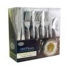 Lillian Cutlery Silverware Extra Heavyweight Disposable Flatware Combo Silver 160 Pieces Elegant Cutlery