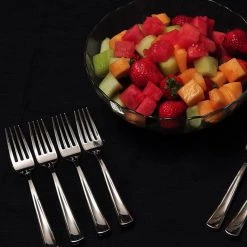 Lillian Premium Plastic Fork Polished Silver Elegant Cutlery