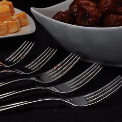 Lillian Premium Plastic Fork Polished Silver Elegant Cutlery