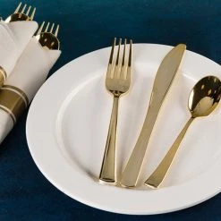 Lillian Pre-Rolled Cutlery And Napkin Set Gold Elegant Cutlery
