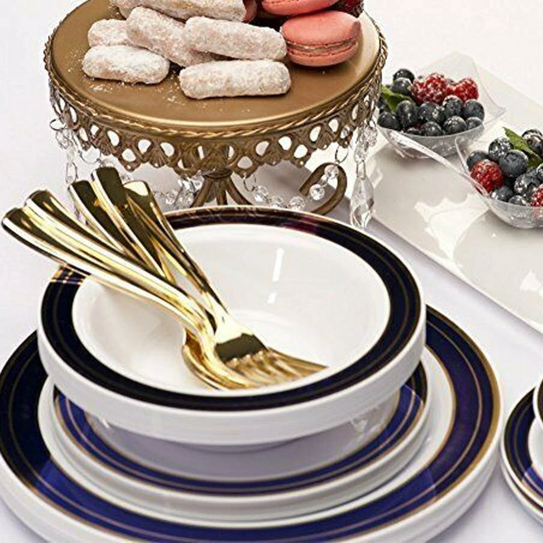 Lillian Elegant Cutlery Premium Extra Heavy Weight Plastic Gold Polished Forks 96CT 4 Lillian Elegant Cutlery Premium Extra Heavy Weight Plastic Gold Polished Forks 96CT