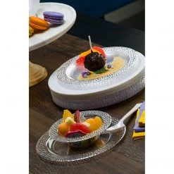 Lillian Tablesettings Pebbled Plastic Bowl Clear 5 Oz Elegant Plates