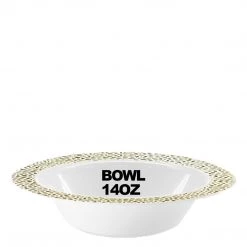 Lillian Pebbled Soup Bowls Gold Rim 14 Oz Elegant Plates