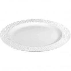 Lillian Elegant Plates Pebbled Plastic Salad Plate White 7.5