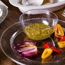 Lillian Pebbled Plastic Bowl Clear 140oz