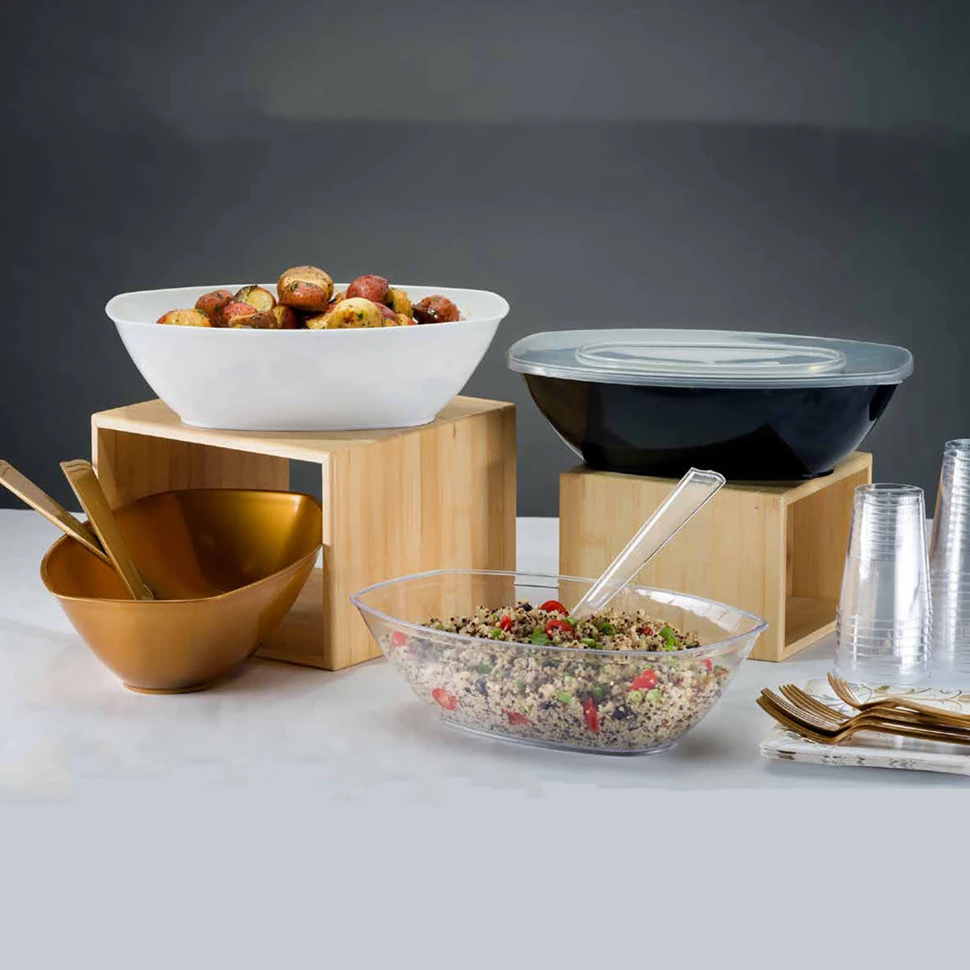 Hanna K Signature Serving Bowls 80 Oz White Plastic Oval Luau Bowl 2 Hanna K Signature Serving Bowls 80 Oz White Plastic Oval Luau Bowl