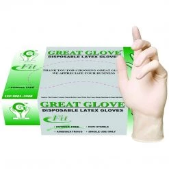 OnlyOneStopShop 100 PC Latex Powder Free Disposable Gloves - Large
