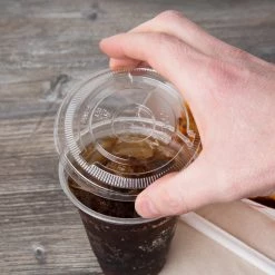 OnlyOneStopShop Clear Flat Lids With Straw Slot Fits On 12, 16, 20, And 24 Oz. Cups