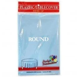 Party Dimensions Tablecloths & Placemats TableCloth Plastic Disposable Round Light Blue 84''