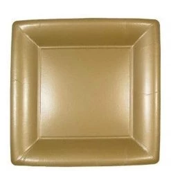 Clearance Sale SALE Lillian Square Paper Plates Solid Gold 9" 24 Count