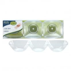 Lillian Tablesettings 6 Count Mini Plastic Clear 3-Dip Dish
