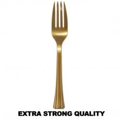 Plastic Cutlery Lillian Tablesettings Extra Strong Quality Gold Premium Plastic Forks