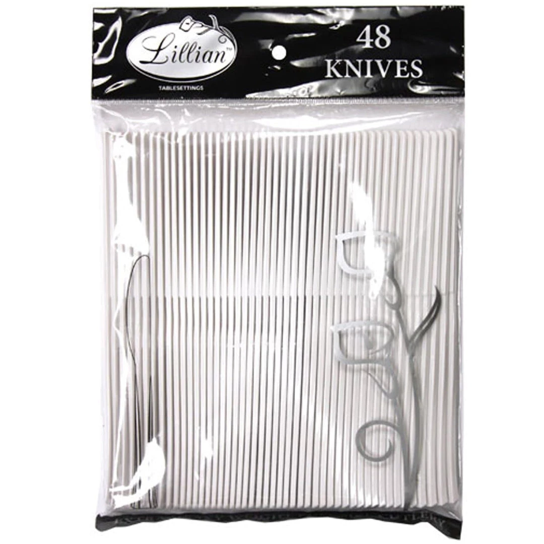 Lillian Tablesettings Extra Strong Quality Pearl Premium Plastic Knife Plastic Cutlery 3 Lillian Tablesettings Extra Strong Quality Pearl Premium Plastic Knife Plastic Cutlery