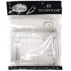 Plastic Cutlery Lillian Tablesettings Extra Strong Quality Pearl Premium Plastic Teaspoons