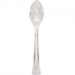 Lillian Tablesettings Extra Strong Quality Premium Plastic Clear Teaspoons Plastic Cutlery