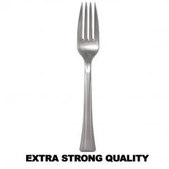 Lillian Tablesettings Extra Strong Quality Premium Plastic Silver Forks Plastic Cutlery
