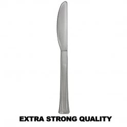 Lillian Tablesettings Extra Strong Quality Premium Plastic Silver Knives
